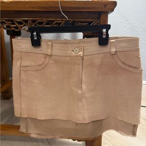 Chic Tan Mini Skirt for Women Size 6 Free Shipping